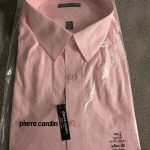 Pierre Cardin Men's Dress Shirt - Neck Size: 19-19.5 36/37 Cherry Pink